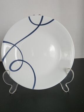 Corelle Vitrelle Lia Collection  Bread & Butter Plate w/ Navy Blue Set Of Four